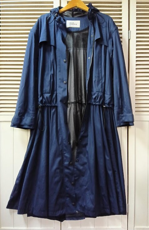 DEAR DANSKIN☆WRストレッチトランスフォームコート L ネイビー 参考価格:52,800円 2WAY レインコート ディアダンスキン 美品_画像1