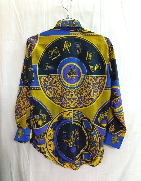  Vintage *GIANNI VERSACE VERSUS /veru подвеска Gianni Versace * длинный рукав блуза 38 размер 