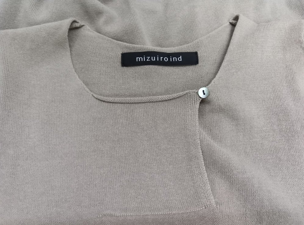 ★mizuiro ind◎ミズイロインド クルーネック コクーン ベスト ベージュ ニット ワイドベスト 参考価格:10,780円_画像4