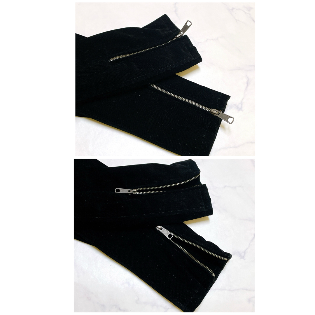 極美品/希少XXL◎ジャックローズ ダブル ライダース ジャケット JACKROSE ブルゾン ベロア調 コーデュロイ 光沢 Wジップ ベルト ブラック 5_画像9