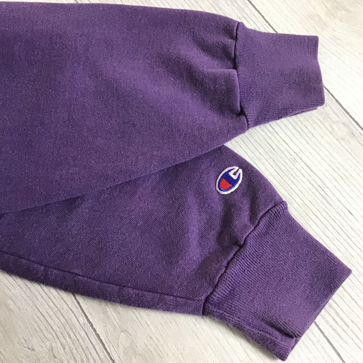 ★90’s vintage★正規品★【Champion チャンピオン】オーセンティック 銀刺繍ロゴ スウェットシャツ トレーナー[メンズ L]パープル K2-277_画像6