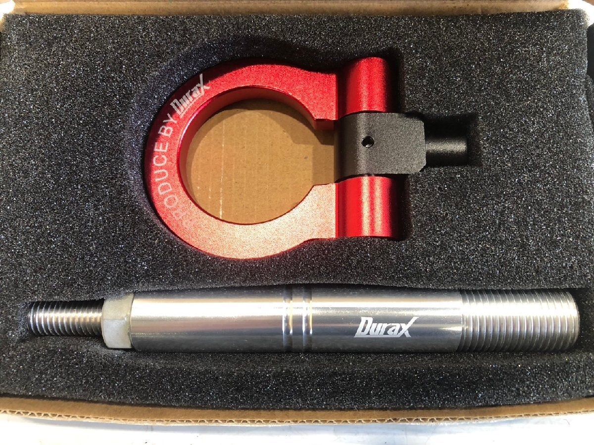 ★送料無料!!★ Durax デュラックス フリップアップ トーイングフック 牽引フック レッド 赤 アルミ 可倒式 M22 × P2.0 TH120R 3棚_画像1