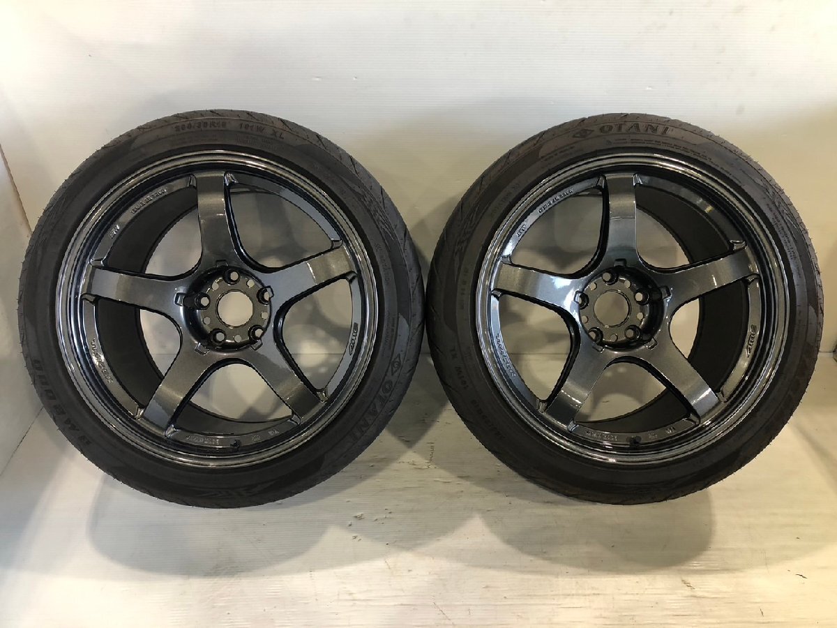★11J★【店頭引取歓迎】共豊 AME Tracer GTV 18インチ 18 × 11J +15 2本 PCD114.3 5H 285/35R18 OTANI BM2000 トレーサー エンケイ L_画像2