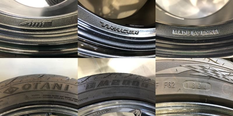★11J★【店頭引取歓迎】共豊 AME Tracer GTV 18インチ 18 × 11J +15 2本 PCD114.3 5H 285/35R18 OTANI BM2000 トレーサー エンケイ L_画像8