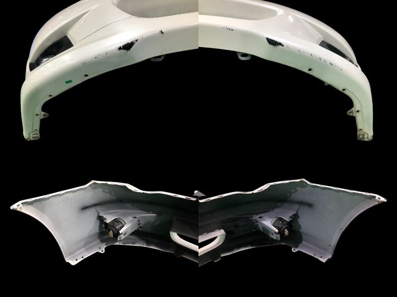 【店舗引取歓迎】スバル レガシィ B4 D型 BL5 AT 後期 純正 フロント バンパー グリル 付 37J サテン ホワイト パール 白 L上_画像9