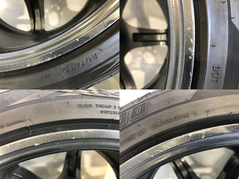 ★11J★【店頭引取歓迎】共豊 AME Tracer GTV 18インチ 18 × 11J +15 2本 PCD114.3 5H 285/35R18 OTANI BM2000 トレーサー エンケイ L_画像6