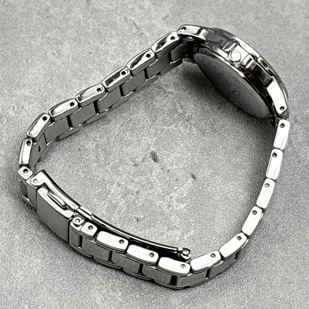 【美品 稼働】 CITIZEN シチズン ソーラー 電波時計 EL11-002456-02 レディース 腕時計 ステンレス シルバー 日付表示 5気圧防水 デイト_画像6