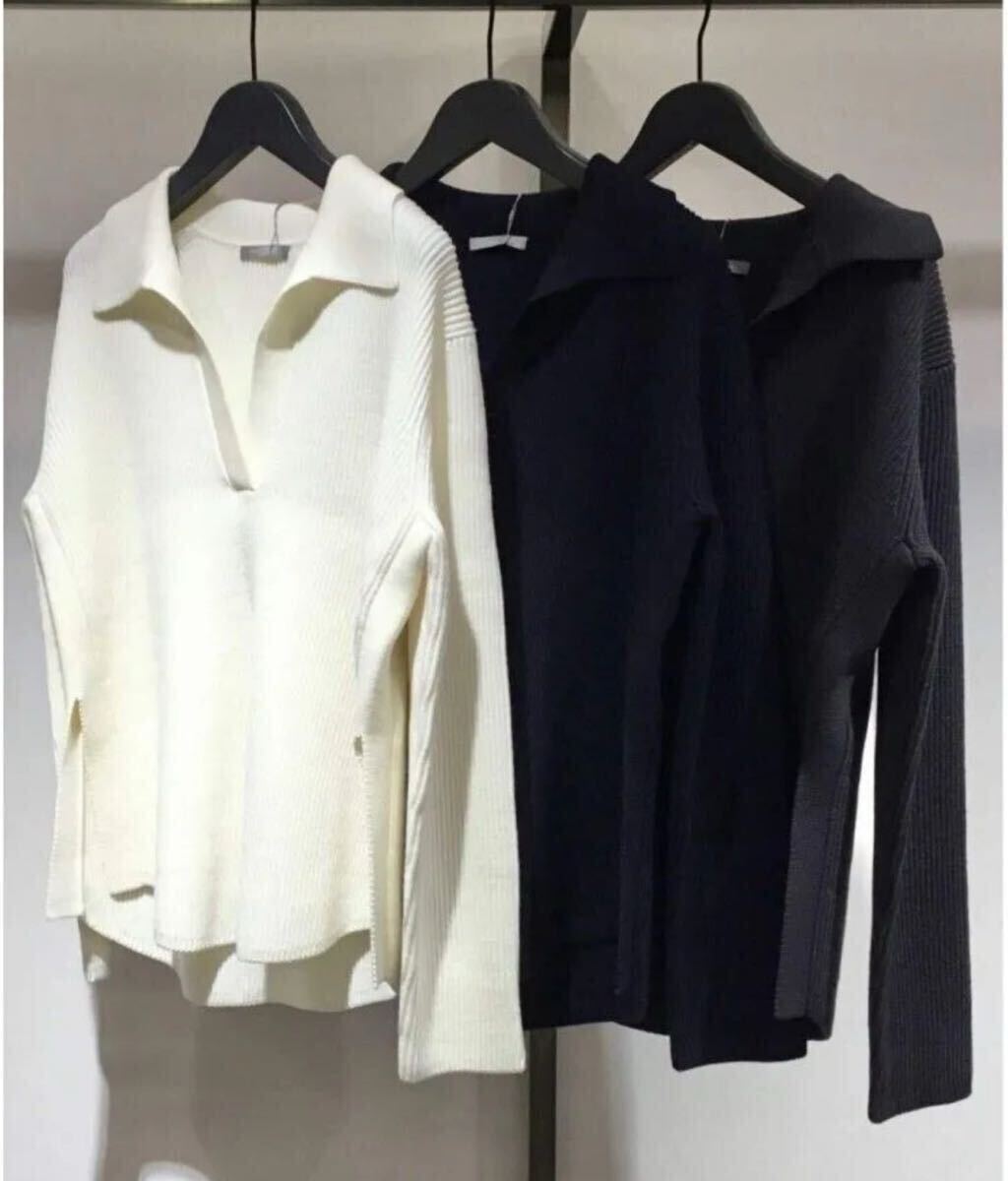 Theory luxe セオリーリュクス エクストラファインメリノウール ポロ襟ニット ウォッシャブル　サイズ38 3.9万_画像1