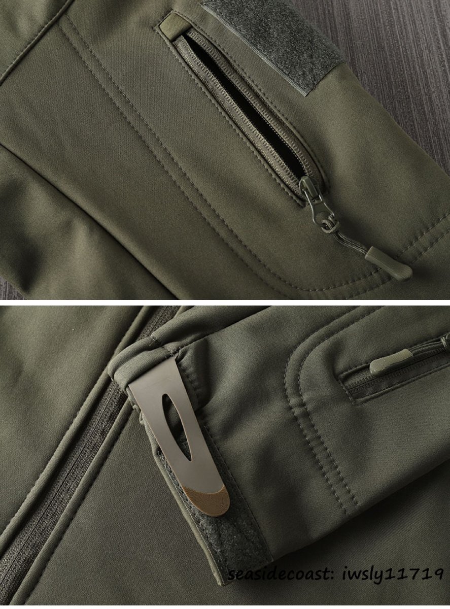 マウンテンパーカー メンズ 裏起毛 フード付き 秋冬 撥水防寒 厚手 裏ボア フリースジャケット アウトドア アウター ブルゾン カーキ XL_画像7