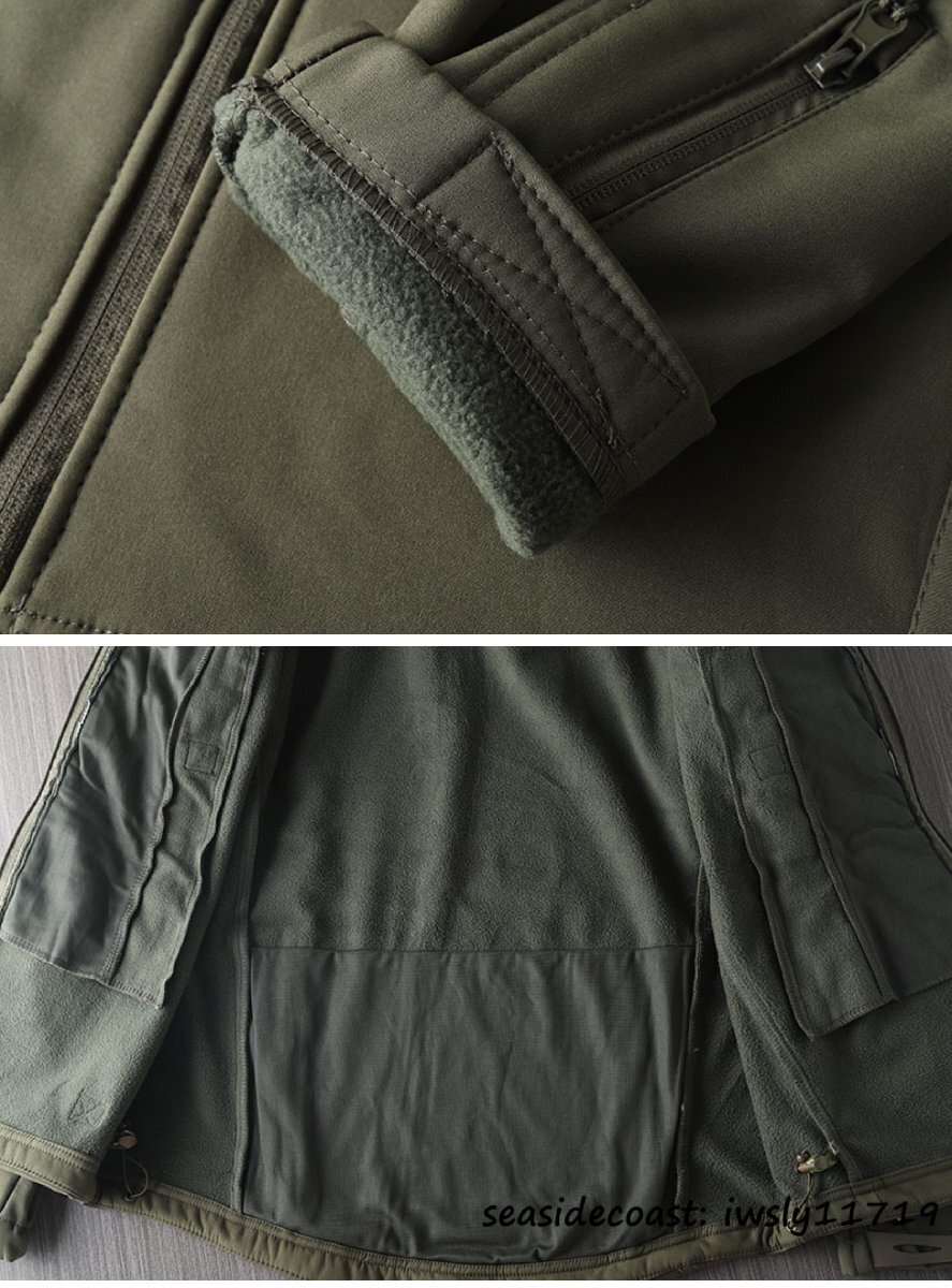 マウンテンパーカー メンズ 裏起毛 フード付き 秋冬 撥水防寒 厚手 裏ボア フリースジャケット アウトドア アウター ブルゾン カーキ XL_画像8