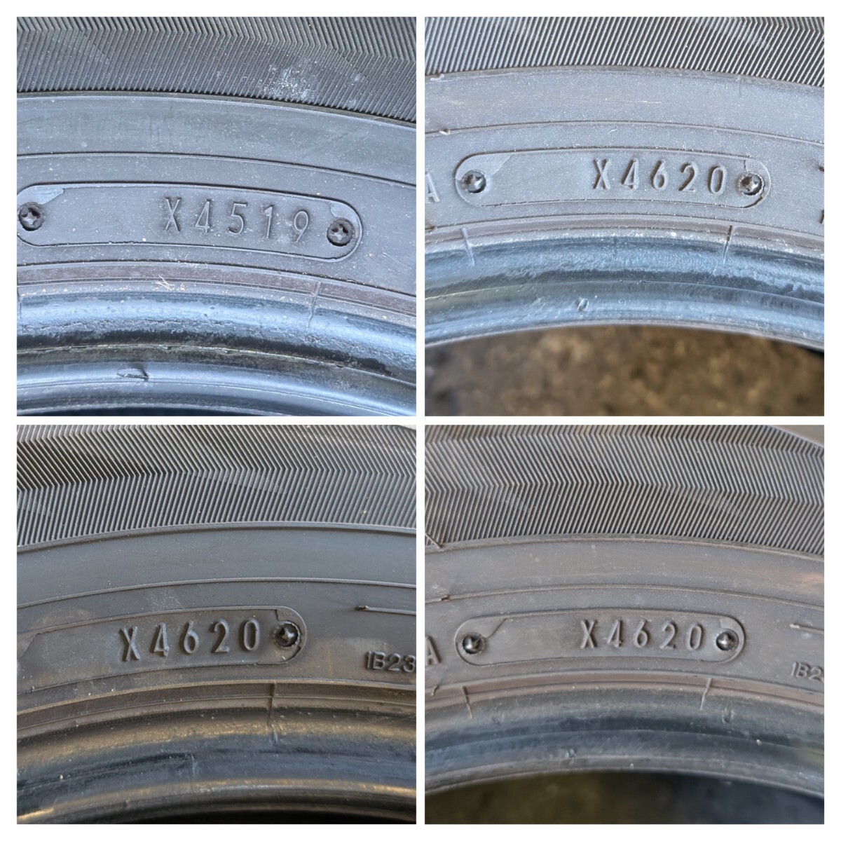 【バリ溝】中古スタッドレスタイヤ ダンロップ WINTERMAX 225/55R16 4本セット 2020年製3本 2019年製1本_画像3