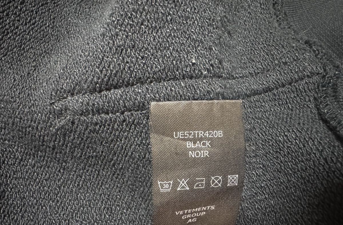 vetements パーカー ブラック ジップパーカー XL L パンク BLACK ジップアップパーカー 黒_画像8
