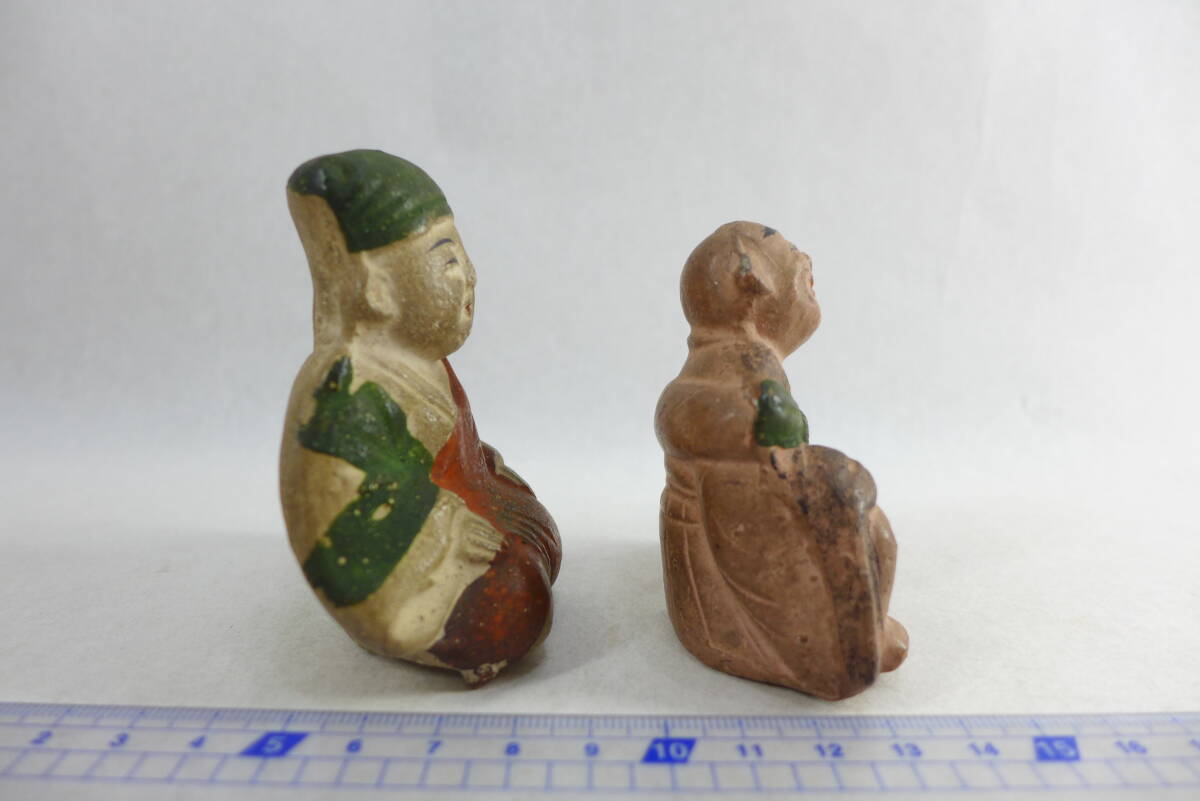 土人形 2体 ② | 伏見人形 西行法師 郷土人形 古民芸 郷土玩具 置物 民藝_画像4