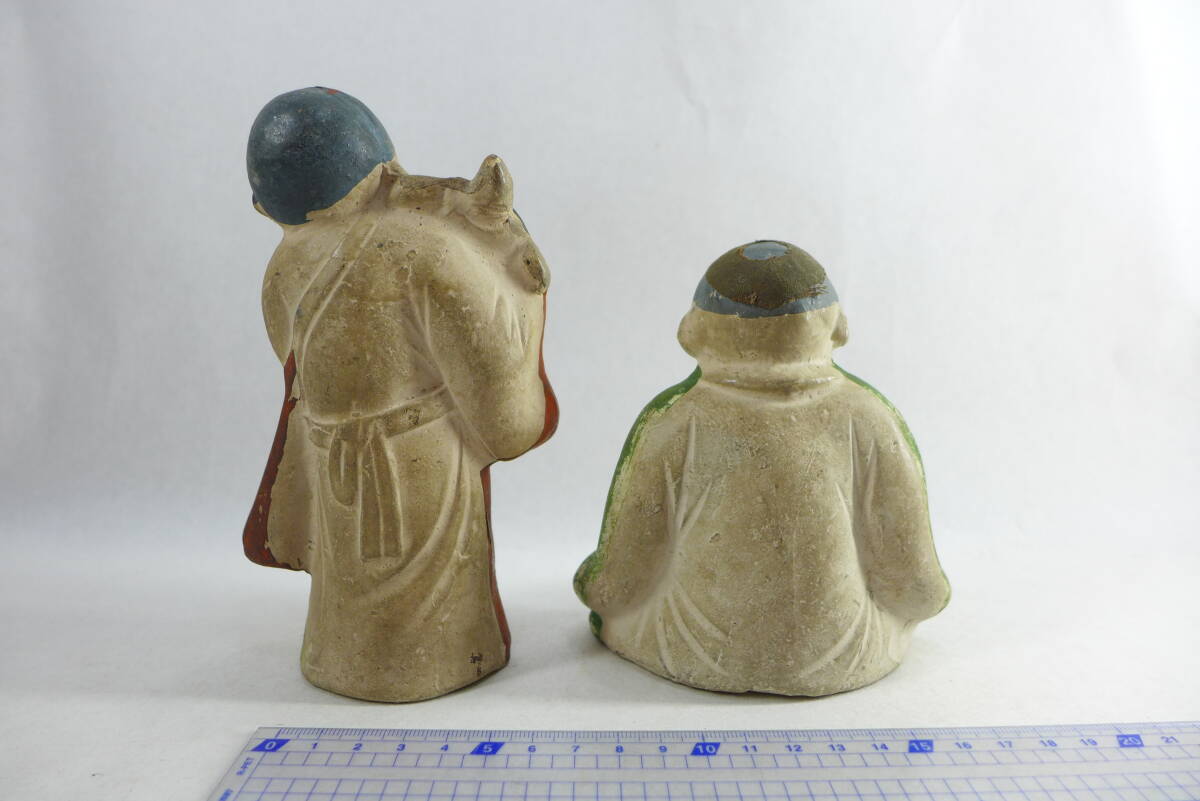 土人形 2体 ③ | 伏見人形 亀を抱いた子供 郷土人形 古民芸 郷土玩具 置物 民藝_画像5