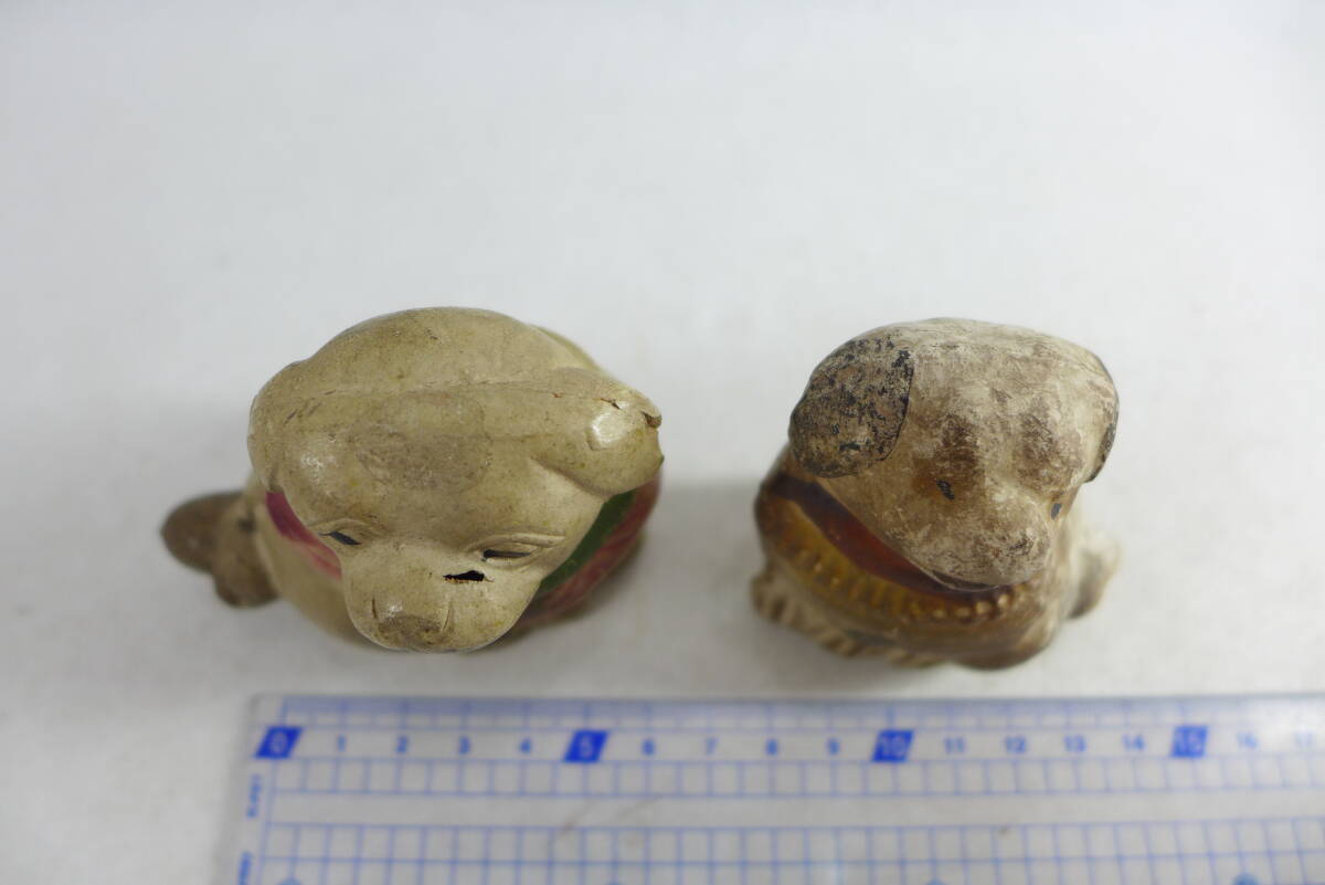 土人形 2体 ④ | 伏見人形 犬 イヌ 郷土人形 古民芸 郷土玩具 置物 民藝_画像9