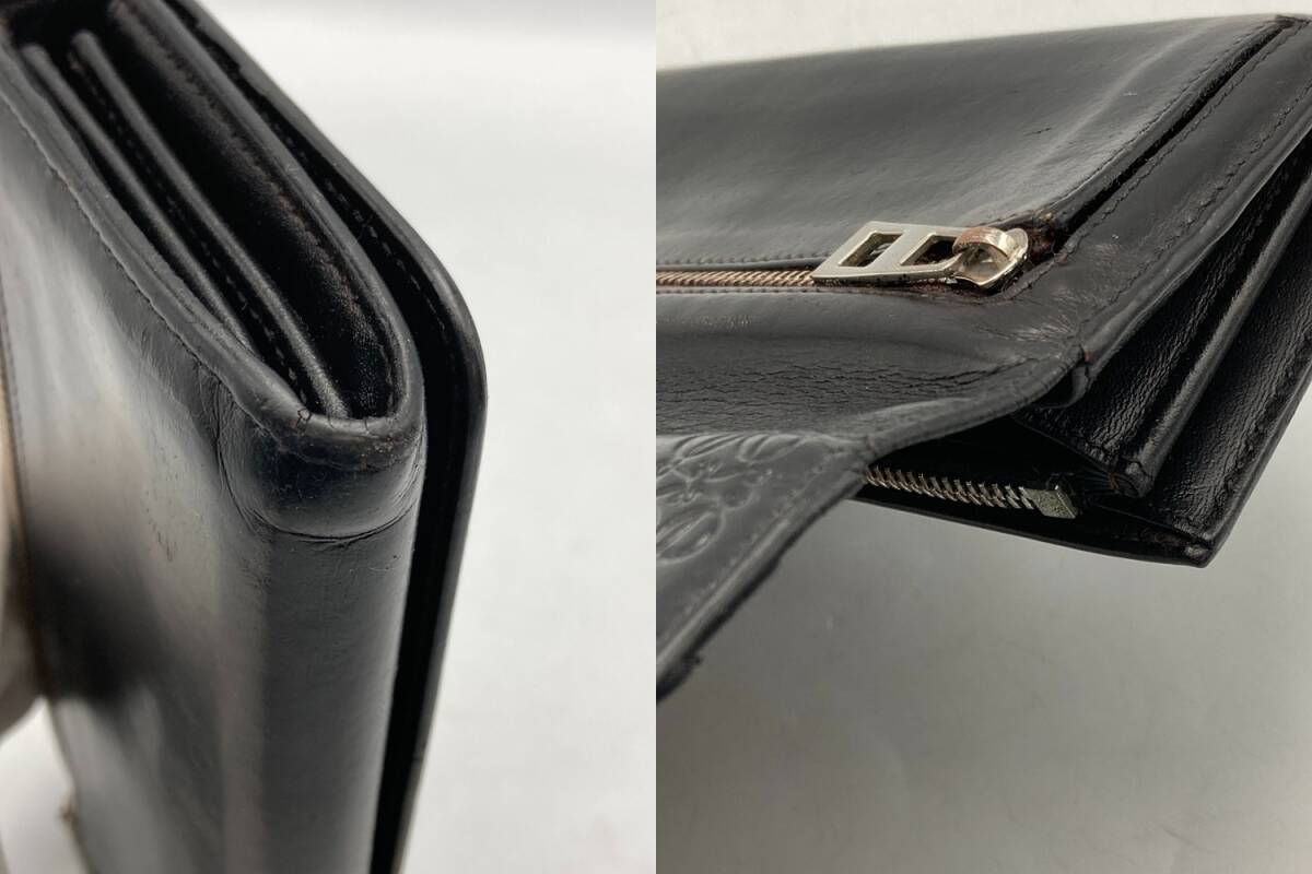 LOEWE ロエベ レザー 2つ折り長財布 アナグラム 中古 4_画像5
