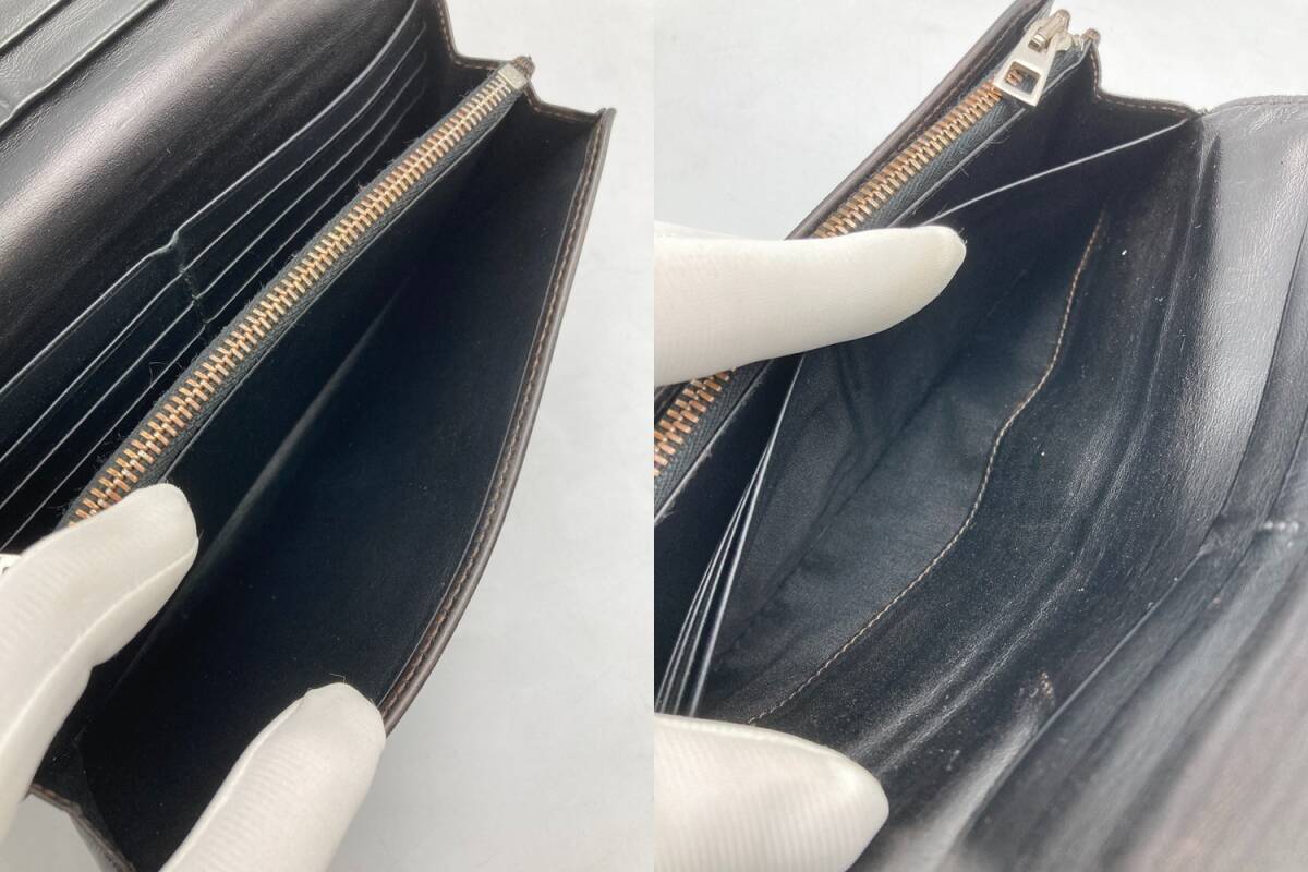 LOEWE ロエベ レザー 2つ折り長財布 アナグラム 中古 4_画像9