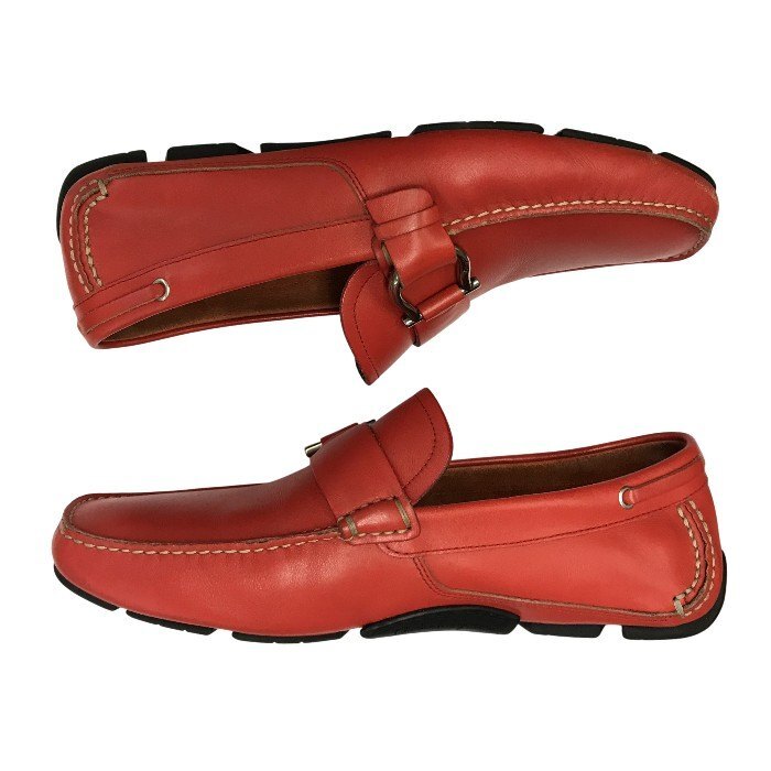 FERRAGAMO Ferragamo обувь для вождения мужской красный 7 размер MS45723 б/у T1