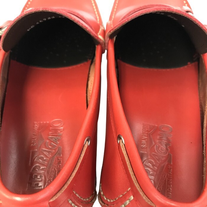 FERRAGAMO Ferragamo обувь для вождения мужской красный 7 размер MS45723 б/у T1
