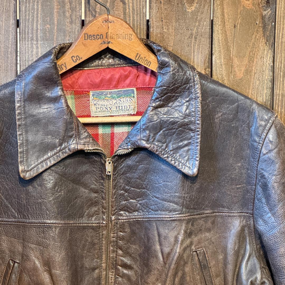 50s ヴィンテージ CALIFORNIAN レザージャケット ポニー 50年代 ホースハイド 革ジャン _画像2