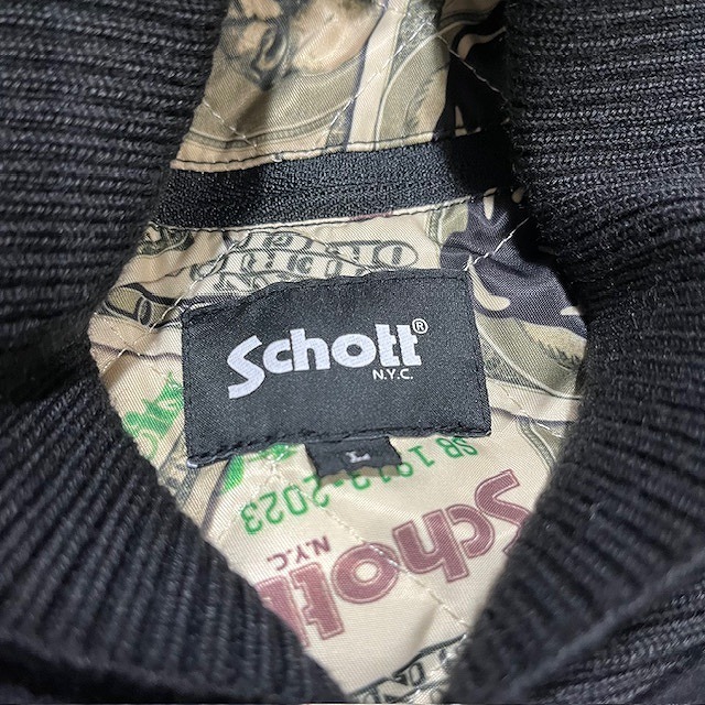 SCHOTT x SKOOKUM STUDIUM JACKET SIZE-L 782-3252017 ショット スクーカム スタジアムジャケット_画像4
