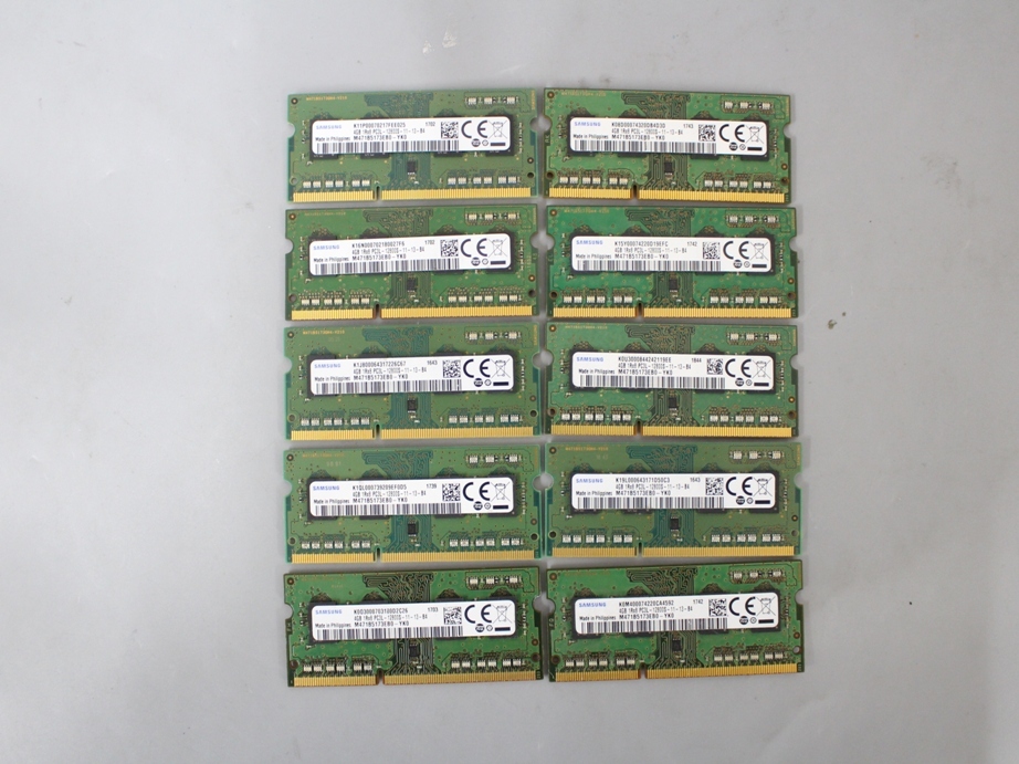 ●即決② SAMSUNG■1R×8 PC3L-12800S★ノートブック用メモリ 4GB×10枚 動作確認済み 送料無料_画像1