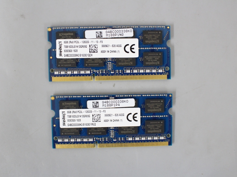 ●即決 Kingston■2R×8 PC3L-12800S★ノートブック用メモリ 8GB×2枚 動作確認済み 送料無料_画像1