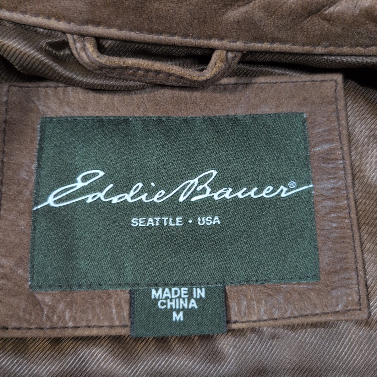 Eddie Bouer エディーバウアー レザーシャツジャケット 牛革 Mサイズ ブラウン_画像8