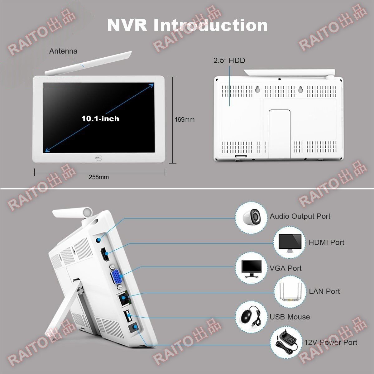 [ стандартный товар ] камера системы безопасности 8 шт. комплект 300 десять тысяч пикселей наружный закрытый для IP66 10 дюймовый монитор приложен .. мониторинг * перемещение body обнаружение * ночное видение фотосъемка * интерактивный звук WiFi усиленный bhw086
