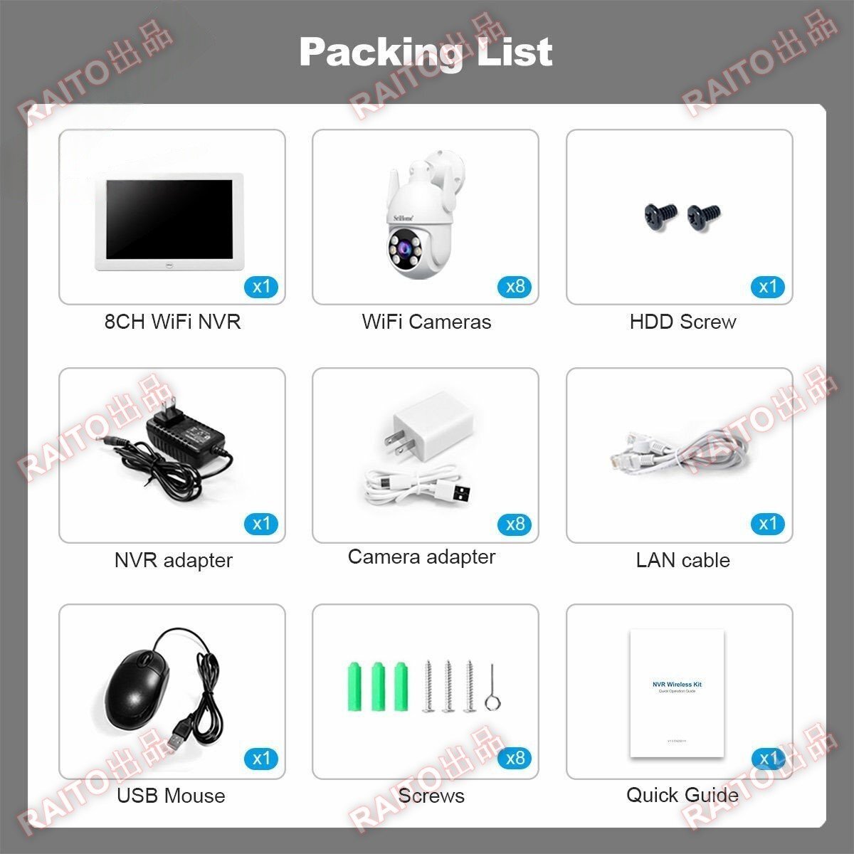 [ стандартный товар ] камера системы безопасности 8 шт. комплект 300 десять тысяч пикселей наружный закрытый для IP66 10 дюймовый монитор приложен .. мониторинг * перемещение body обнаружение * ночное видение фотосъемка * интерактивный звук WiFi усиленный bhw086