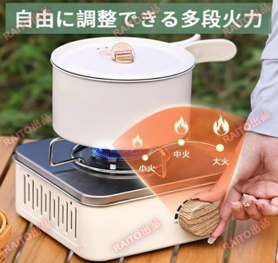 ミニカセットコンロ アウトドア 小型 超軽量ポータブル カセットコンロ 一台二役 強火力 速加熱ヒーター 卓上コンロ ベージュ bhw053_画像4