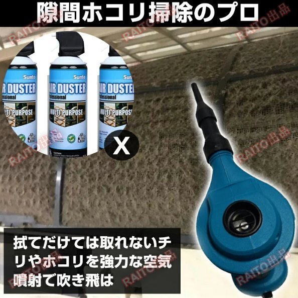 ブロワー エアダスター 充電式エアダスター コードレス 空気入れ 電動エアーポンプ 風量無段変速 ブロワー ミニ 軽量 超強力 多機能 bhw068_画像3