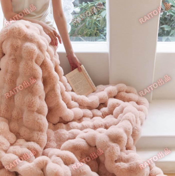 毛布 もこもこ毛布 ブランケット モコモコ とろとろ ふわふわ 毛布 ふわとろ ひざ掛 両面使用可能 ピンク 140×200cm bhw070_画像7