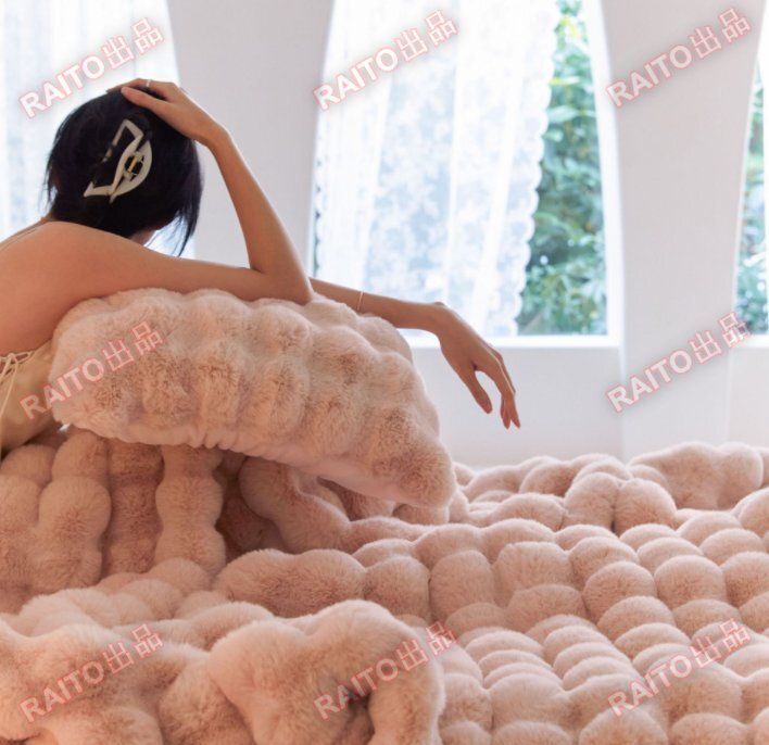 毛布 もこもこ毛布 ブランケット モコモコ とろとろ ふわふわ 毛布 ふわとろ ひざ掛 両面使用可能 ピンク 140×200cm bhw070_画像3