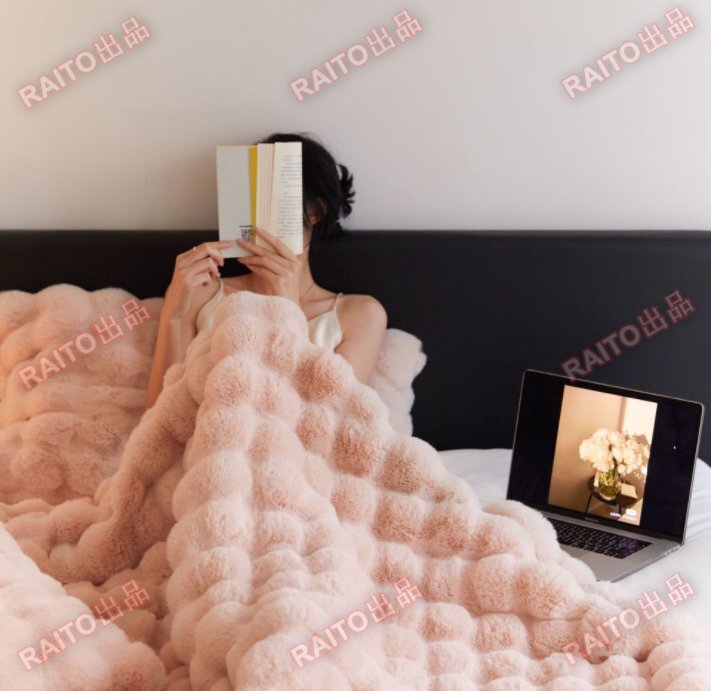 毛布 もこもこ毛布 ブランケット モコモコ とろとろ ふわふわ 毛布 ふわとろ ひざ掛 両面使用可能 ピンク 140×200cm bhw070_画像1