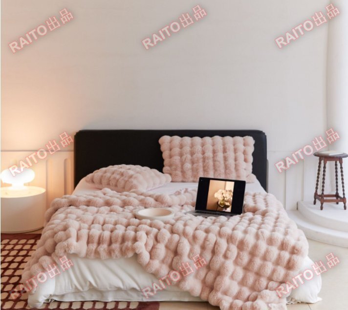 毛布 もこもこ毛布 ブランケット モコモコ とろとろ ふわふわ 毛布 ふわとろ ひざ掛 両面使用可能 ピンク 140×200cm bhw070_画像2