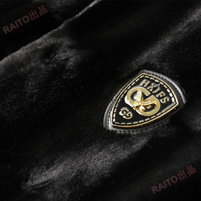 新品◆デザイナーオリジナル 上級ミンク&カシミヤ混 ファーコート メンズ 冬用 厚手 防寒 ジャケット 暖かい ソフトタッチ bhw053_画像5