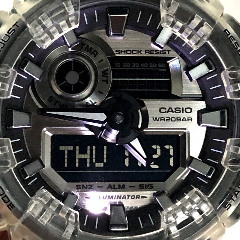 G-SHOCK ジーショック 【ITUVE1FQG6XT】 GA-700SK-1A Clear Skeleton スケルトン ツートンカラー ビッグケース アナデジ 2019年4月発売_画像9