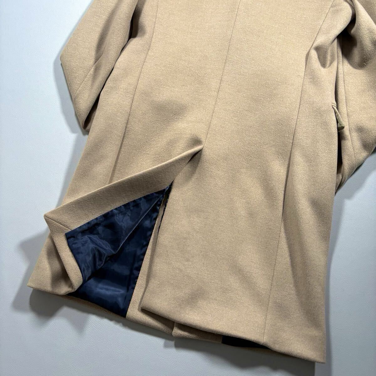 未使用級!! 着丈99cm 人気 ベージュカラー!! ザラマン ZARA MAN 極暖 ストレッチ チェスターコート ロングコート メンズ コート 伸縮 秋冬_画像8