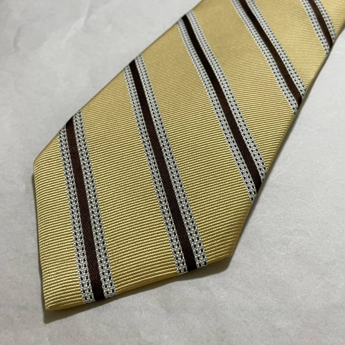 フェアファクス FAIRFAX シルク ネクタイ 日本製 イエロー系_画像2