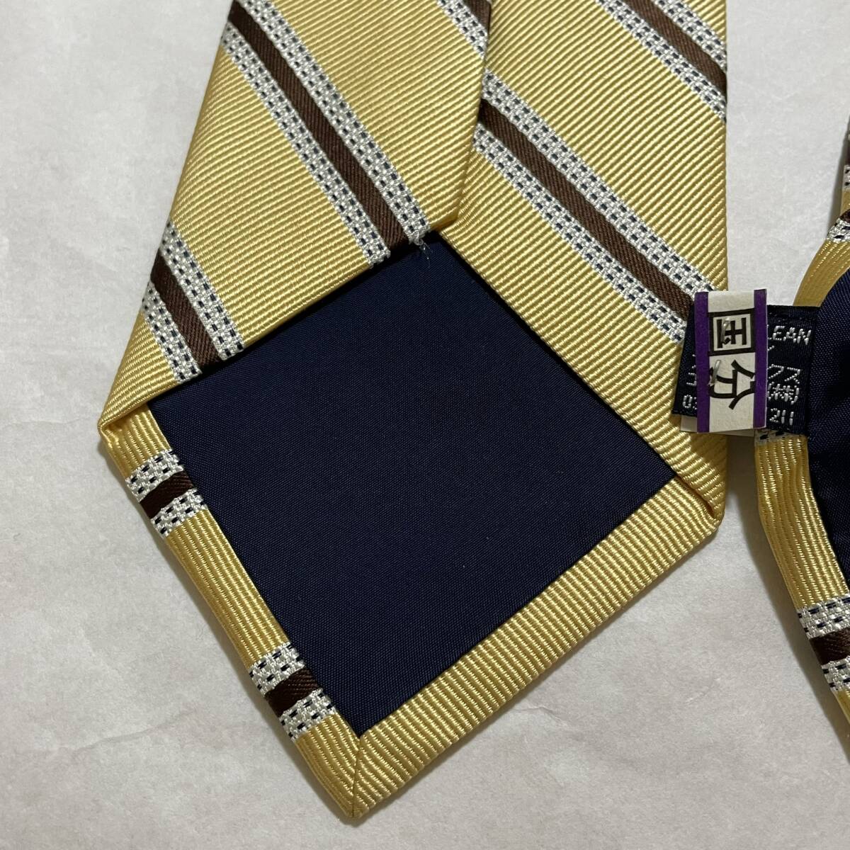 フェアファクス FAIRFAX シルク ネクタイ 日本製 イエロー系_画像4