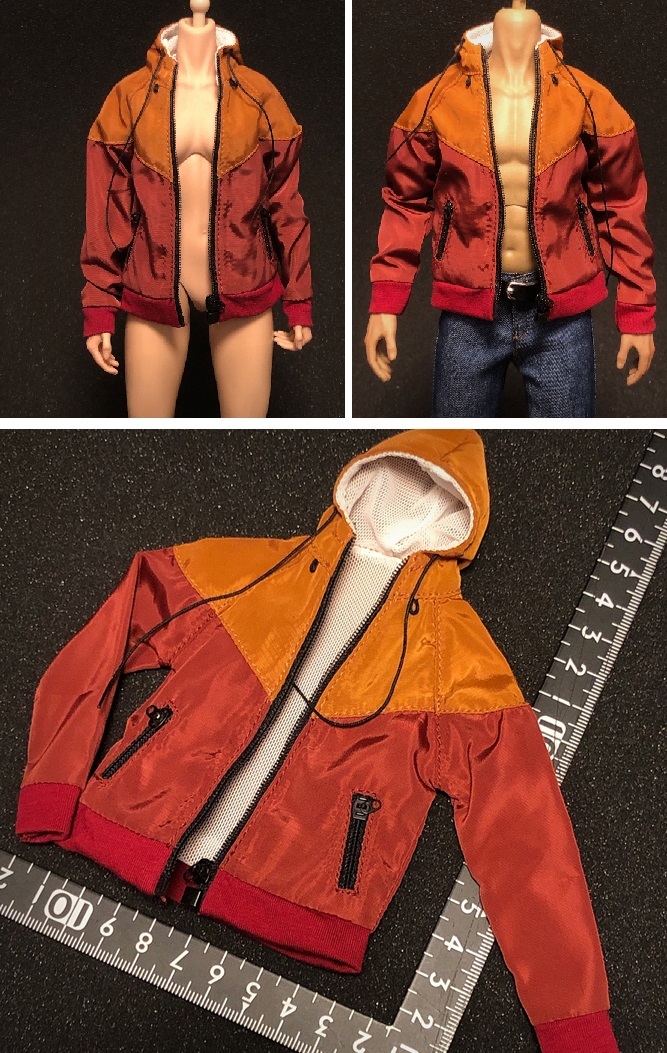 特価中) ① 1/6 男女兼用 ナイロン パーカー フード 服 (検 DAMTOYS easy&simple DID VERYCOOL ホットトイズ TBleague phicen フィギュア_画像1