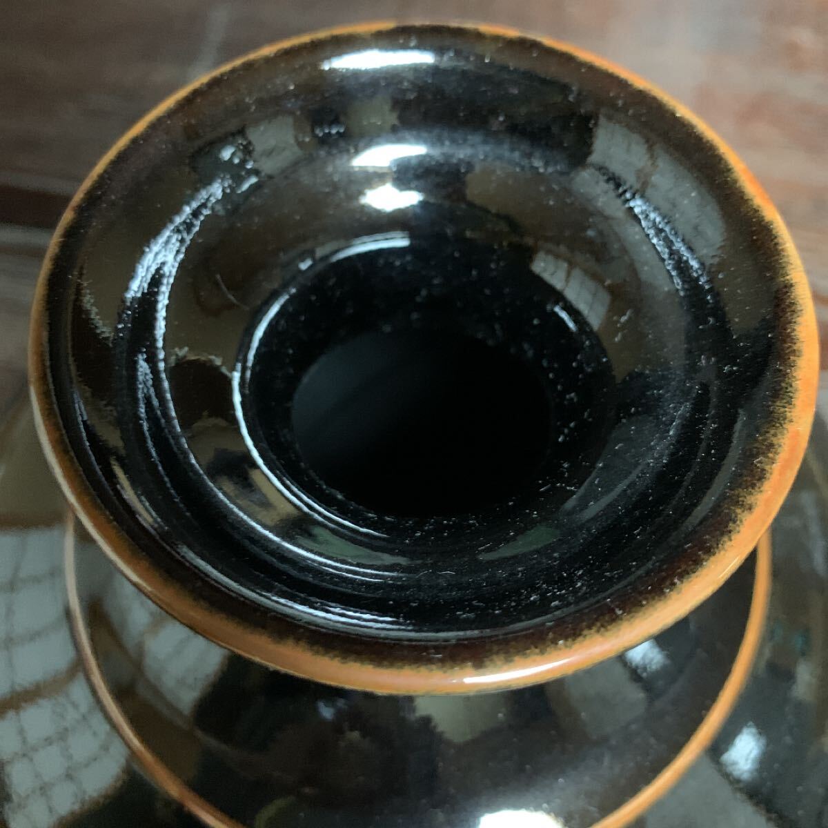 花瓶　黒　大き目　骨董　アンティーク_画像4