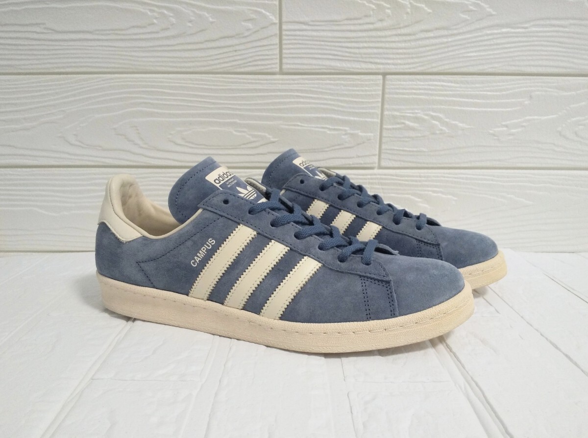* прекрасный товар стандартный товар 2024 год производства adidas Originals for BEAUTY&YOUTH специальный заказ *CAMPUS 80s BY* 28cm голубой замша спортивные туфли Adidas IH3658