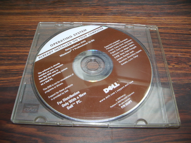 DVD-ROM　WINDOWS7 PROFESSIONAL 32BIT　DELL　再インストールDVD_画像1