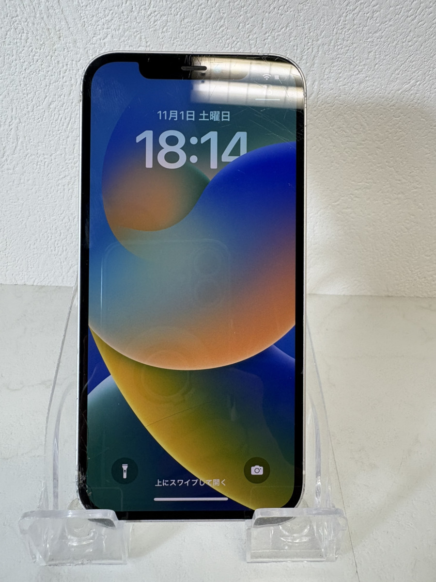 11814-064*1 иен ~iPhone12/64GB/ ограничение использования 0/SIM свободный / аккумулятор 78%/MGHP3J/A/ белый / iPhone / жидкокристаллический экран трещина иметь / первый период . settled *