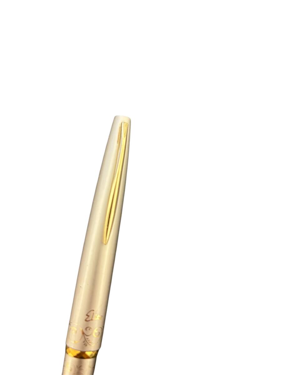 #8960 PILOT 万年筆 エリート ペン先18K シルバー×ゴールド×レッド 現状品 長期保管品 筆記未確認 約12.0g_画像6