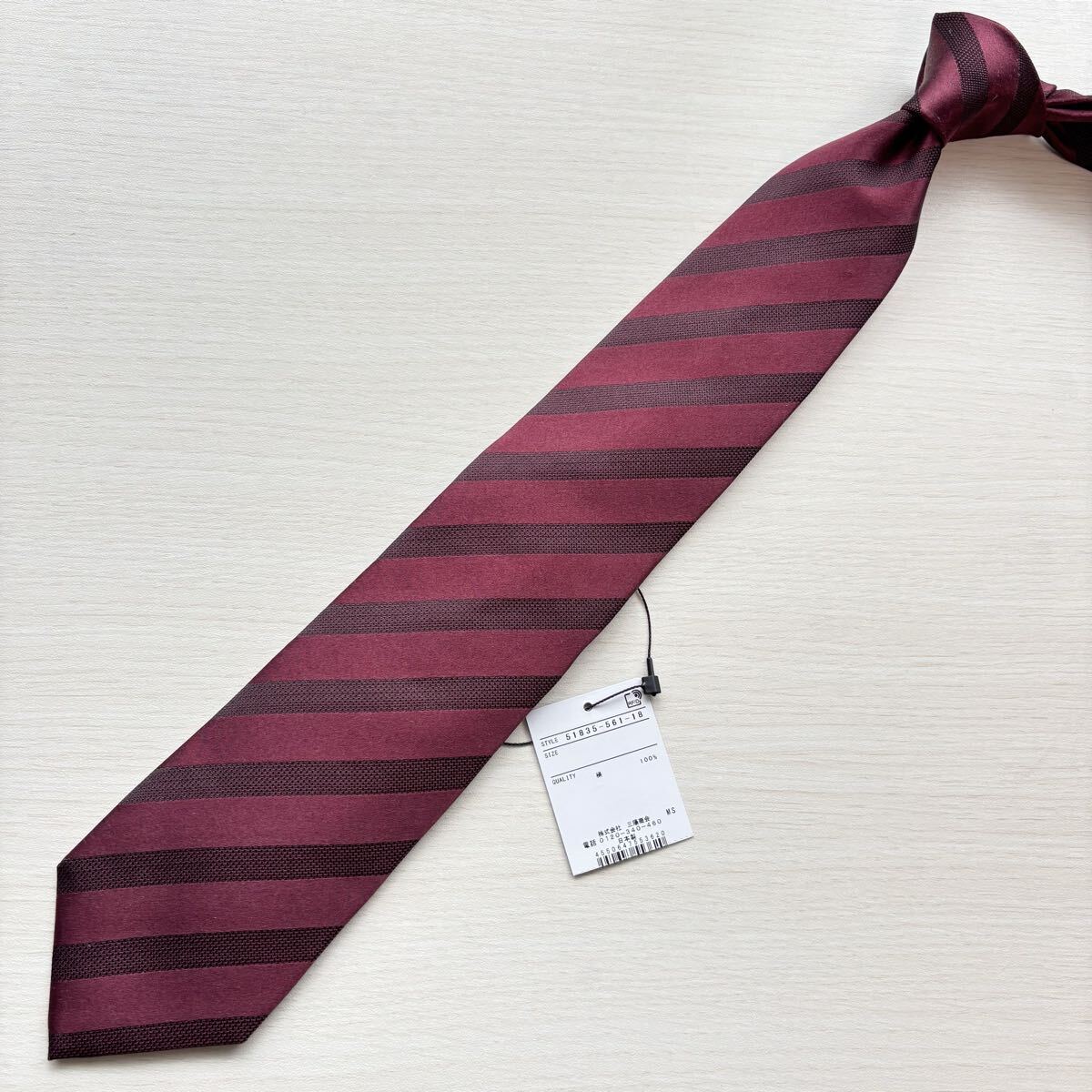 新品 未使用 タグ付き BLACK LABEL CRESTBRIDGE ブラックレーベルクレストブリッジ レジメンタル ストライプ シルク ネクタイ メンズ_画像2