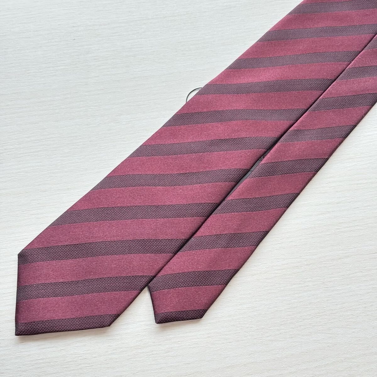 新品 未使用 タグ付き BLACK LABEL CRESTBRIDGE ブラックレーベルクレストブリッジ レジメンタル ストライプ シルク ネクタイ メンズ_画像6