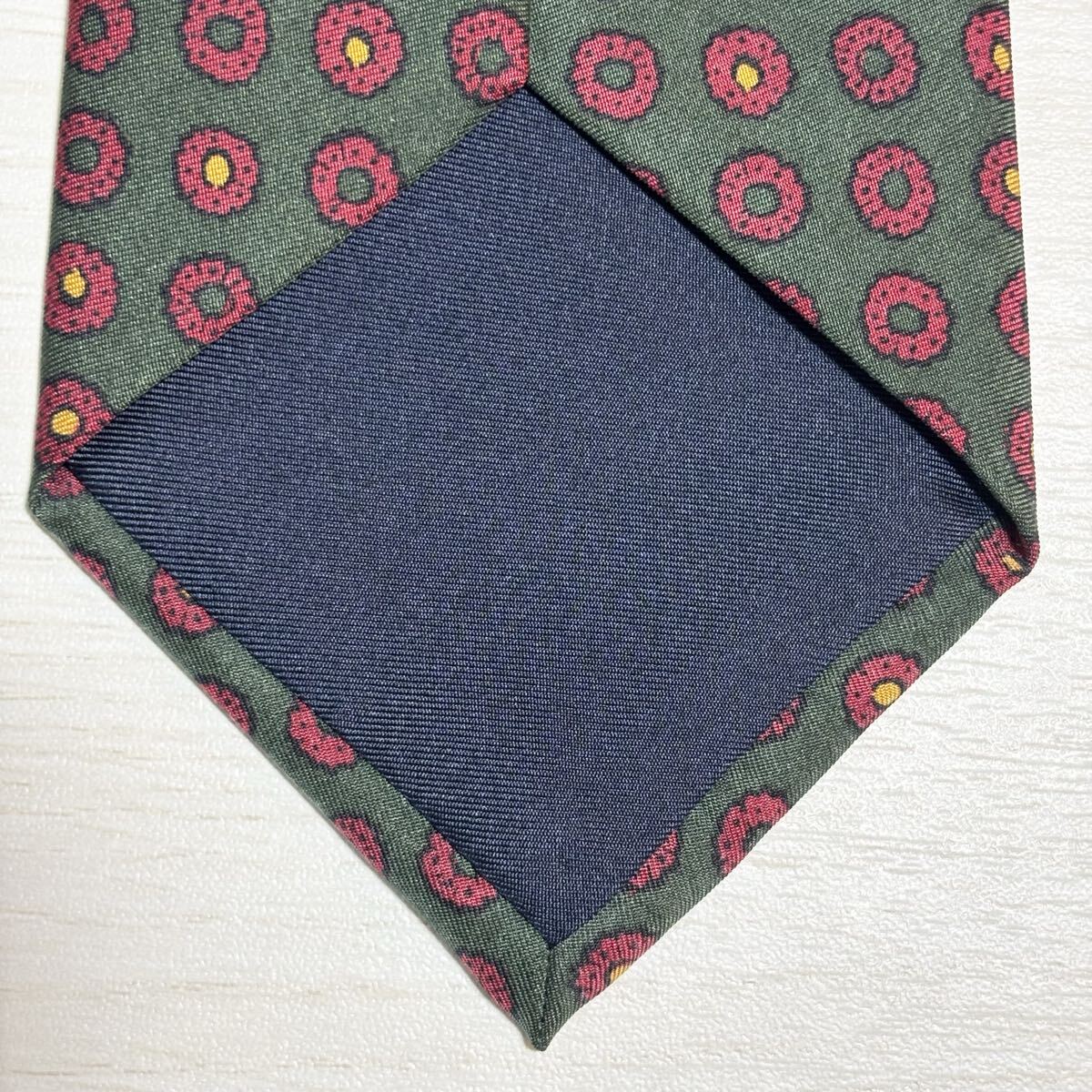 Polo by Ralph Lauren ポロラルフローレン 極美品 未使用に近い 花柄 ドット柄 シルク シルク100 ネクタイ イタリア製 ハンドメイド メンズ_画像4
